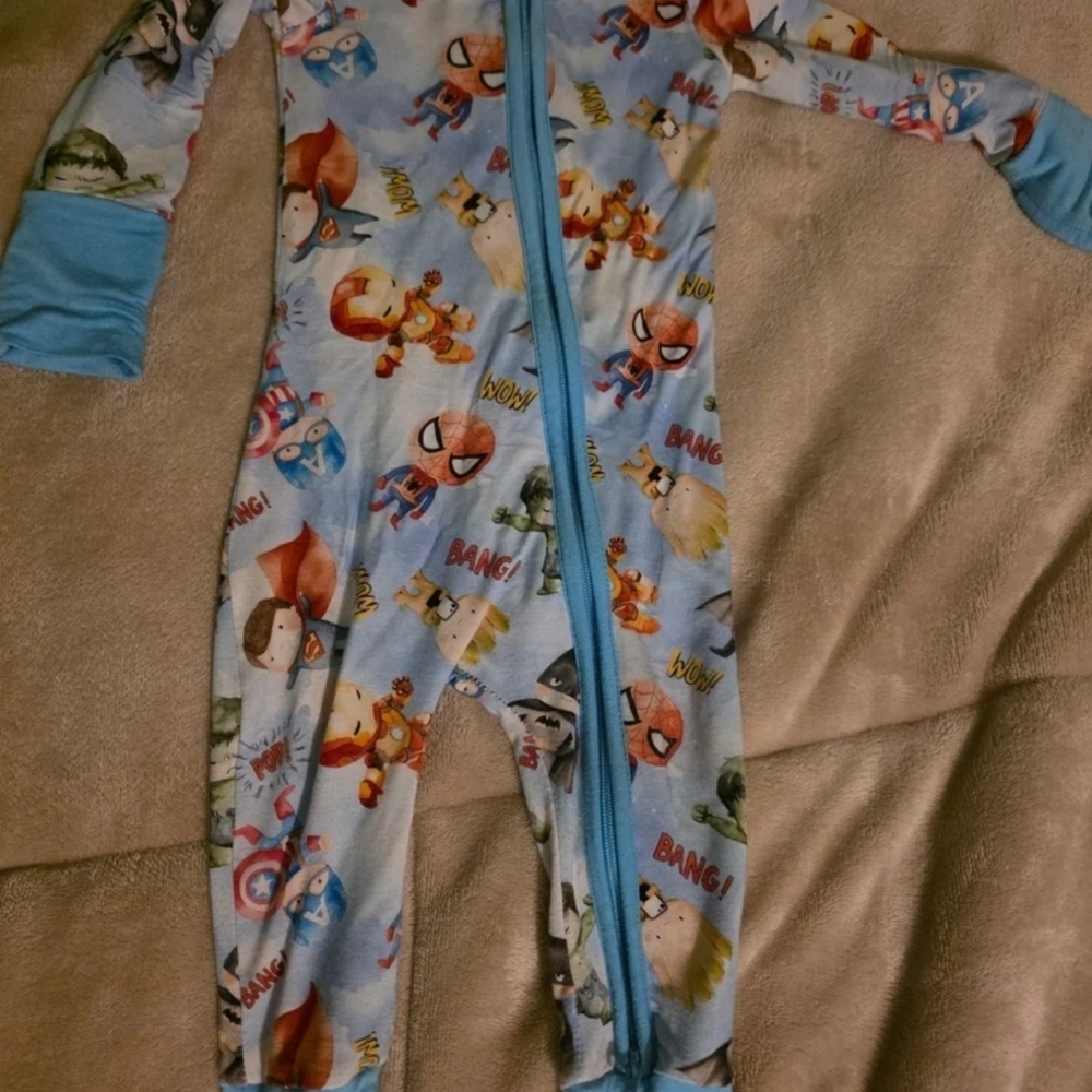 Superhero Themed Kids One Piece Pajama